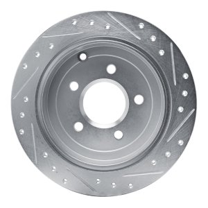 Buick Rendezvous Brake Rotor (1) - Rear Left - R1 Concepts - Drilled & Slotted - Silver - `01-`07